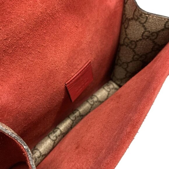 GUCCI Dionysus/GG Blooms Beige Ebony Red PVC Suede Shoulder Bag 632-080925 - Picture 11 of 14